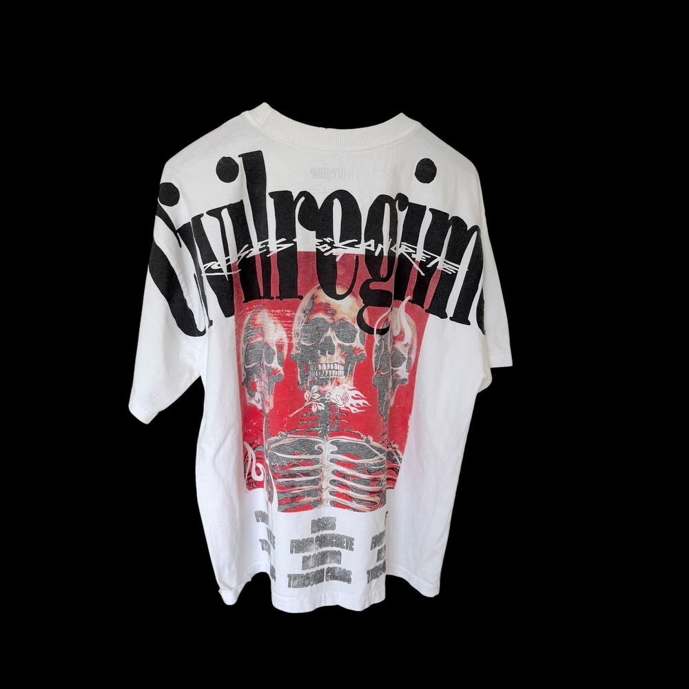Civil Regime Roses‎ From Concrete Skull AOP Back T-Shirt Large White